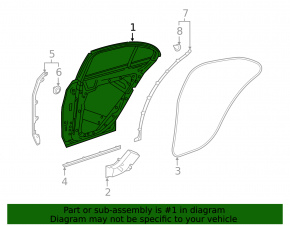 Дверь голая задняя левая Mercedes W213 E 17-19 графит 992, тычка