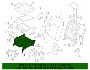 Водительское сидение Subaru Legacy 15-19 без airbag, ткань черн
