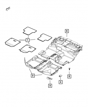 Покрытие пола Jeep Cherokee KL 14-19 черн