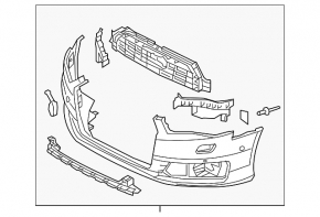 Бампер передній голий Audi A6 C7 16-16 рест s-line без парктроників