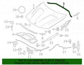 Уплотнитель капота задний BMW X3 F25 11-17