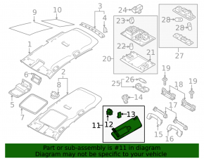 Козырек левый VW Golf 15-21 серый
