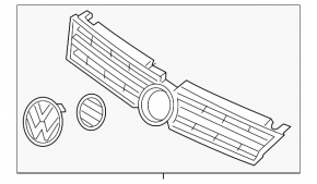 Решетка радиатора grill VW Touareg 15-17 хром молдинг