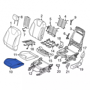 Водительское сидение Ford Focus mk3 15-18 рест, без airbag, titanium