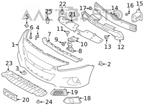 Кронштейн переднего бампера центральный верхний Nissan Altima 19-22