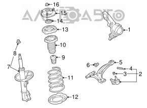 Цапфа со ступицей передняя левая Lexus RX300 RX330 RX350 RX400h 04-09 ржавая