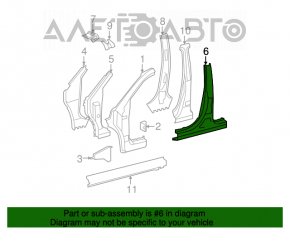 Стойка кузова центральная левая Toyota Highlander 08-13 отпилена