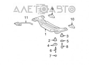 Подрамник задний Lexus RX300 RX330 RX400h 04-09 FWD микротрещины 4 С/Б