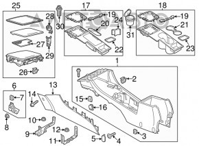 Подстаканники панель VW Passat b7 12-15 USA царапины