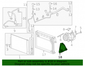 Кронштейн компрессора кондиционера Chevrolet Malibu 16-23 1.5T