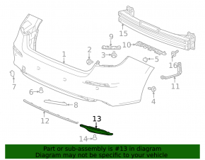 Накладка заднего бампера правая Honda Civic XI FE/FL 22-26 4d