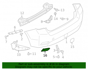 Отражатель заднего бампера правый Subaru Impreza 5d 17-23