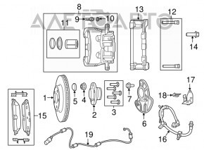 Суппорт в сборе передний левый Chrysler 300 11-23 1 поршень