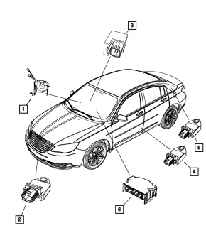 Модуль srs airbag компьютер подушек безопасности Chrysler 200 11-14