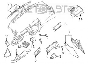 Накладка колени водителя Nissan Sentra 13-17 черная