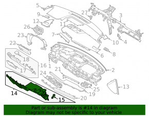 Накладка передней панели нижняя Kia K5 21-24 черная