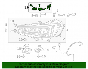 Комплект крепление фары верхнее правое Audi B9 17-19