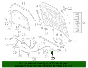 Кронштейн салонной ручки открывания капота Audi Q7 16-23