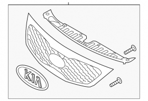 Решетка радиатора grill Kia Sorento 14-15 рест хром соты