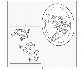 Руль голый Ford Mustang mk6 15-23 кожа черный, без накладок кнопок