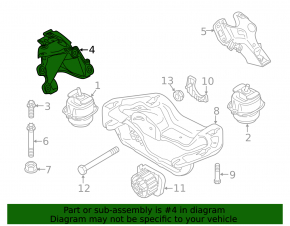 Кронштейн подушки двигателя правый BMW X5 F15 14-18 N55