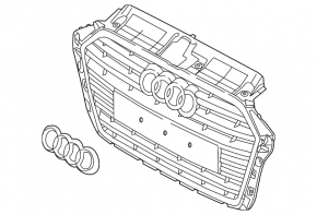 Крепление парктроника левого в решетке радиатора Audi A3 8V 15-16