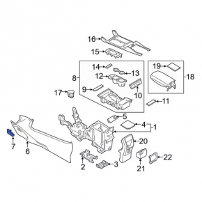 Заглушка центральной консоли левая Ford C-max MK2 13-18 серая