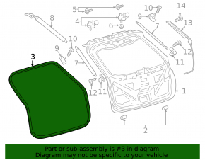 Уплотнитель резина двери багажника Ford Edge 19-24