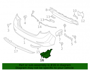 Защита заднего бампера Hyundai Elantra UD 14-16