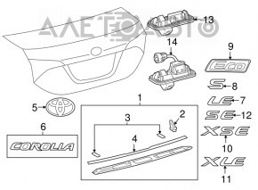 Эмблема логотип TOYOTA двери багажника Toyota Rav4 19-24