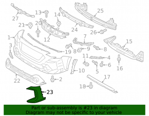 Решетка переднего бампера правая Subaru Outback 23-25
