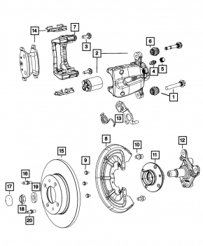 Кожух тормозного диска задний левый Fiat 500 12-19
