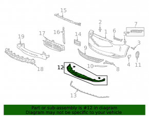 Накладка губы переднего бампера Acura MDX 21-26 2022-26