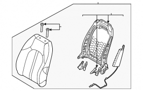 Водительское сидение Hyundai Sonata 20-22 без airbag, механическое, ткань черная