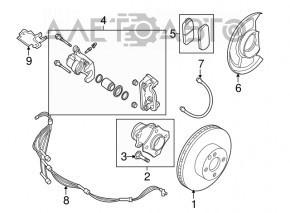 Кожух тормозного диска задний правый Nissan Rogue 08-15