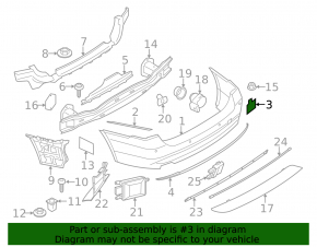 Заглушка буксировочного крюка заднего бампера BMW 4 F32/33/36 14-17