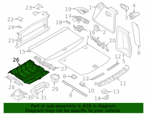 Поддон багажника BMW X3 G01 18-24 без запаски, черный
