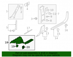 Накладка порога внутренняя передняя левая Volvo XC40 19-26 черная