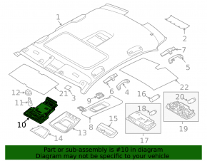 Плафон освещения передний BMW 5 F10 11-16 под люк Base