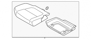 Пасажирське сидіння Mitsubishi Outlander 14-15 дорест, без airbag, тканина чорна