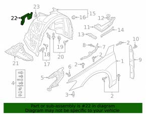 Защита арки боковая передняя левая Audi A6 C8 19-19