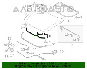 Уплотнитель капота задний Mazda 6 14-21