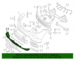 Губа переднего бампера Mercedes W166 ML 12-15 off road pkg
