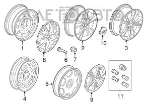 Запасное колесо докатка Ford Escape MK3 13-19 R17 165/70, литье