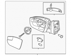Зеркало боковое правое в сборе Ford Escape MK3 13-16 дорест 12 пинов, поворотник
