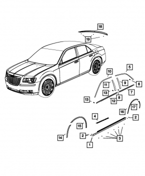 Порог правый Chrysler 300 11-23