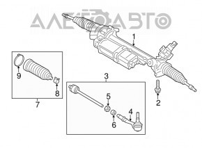 Рейка рульова BMW X3 F25 11-17 електро, без тяг, стукає