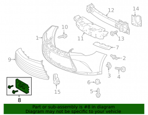 Площадка переднего номера Toyota Camry v55 15-17 usa