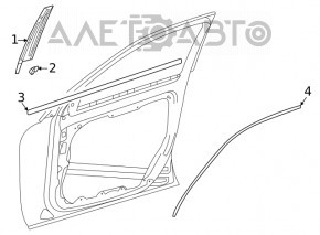 Молдинг дверь-стекло центральный передний правый Mercedes W167 GLE 350 450 20-26 хром