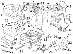 Водительское сидение Subaru Forester 19-21 SK без airbag, механич, черное с серым